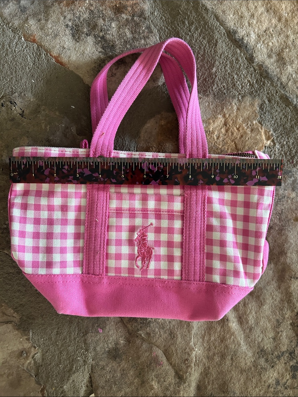 Ralph Lauren Pink Gingham Canvas Tote - Picture 3 of 4
